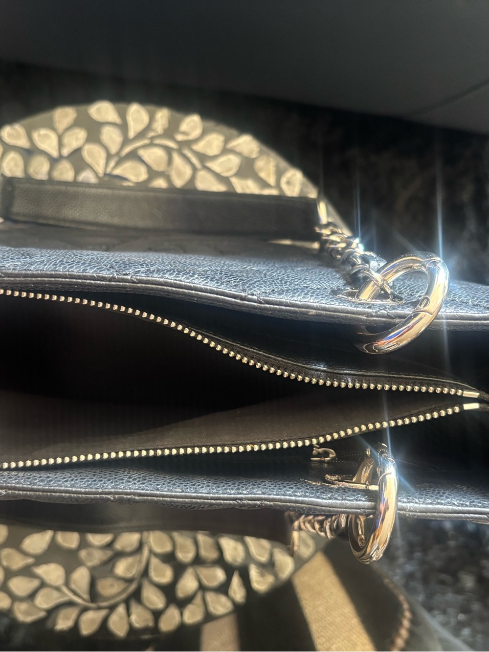 Grand shopper tote Black with Silver Tone Hardware - Picture 10 of 12